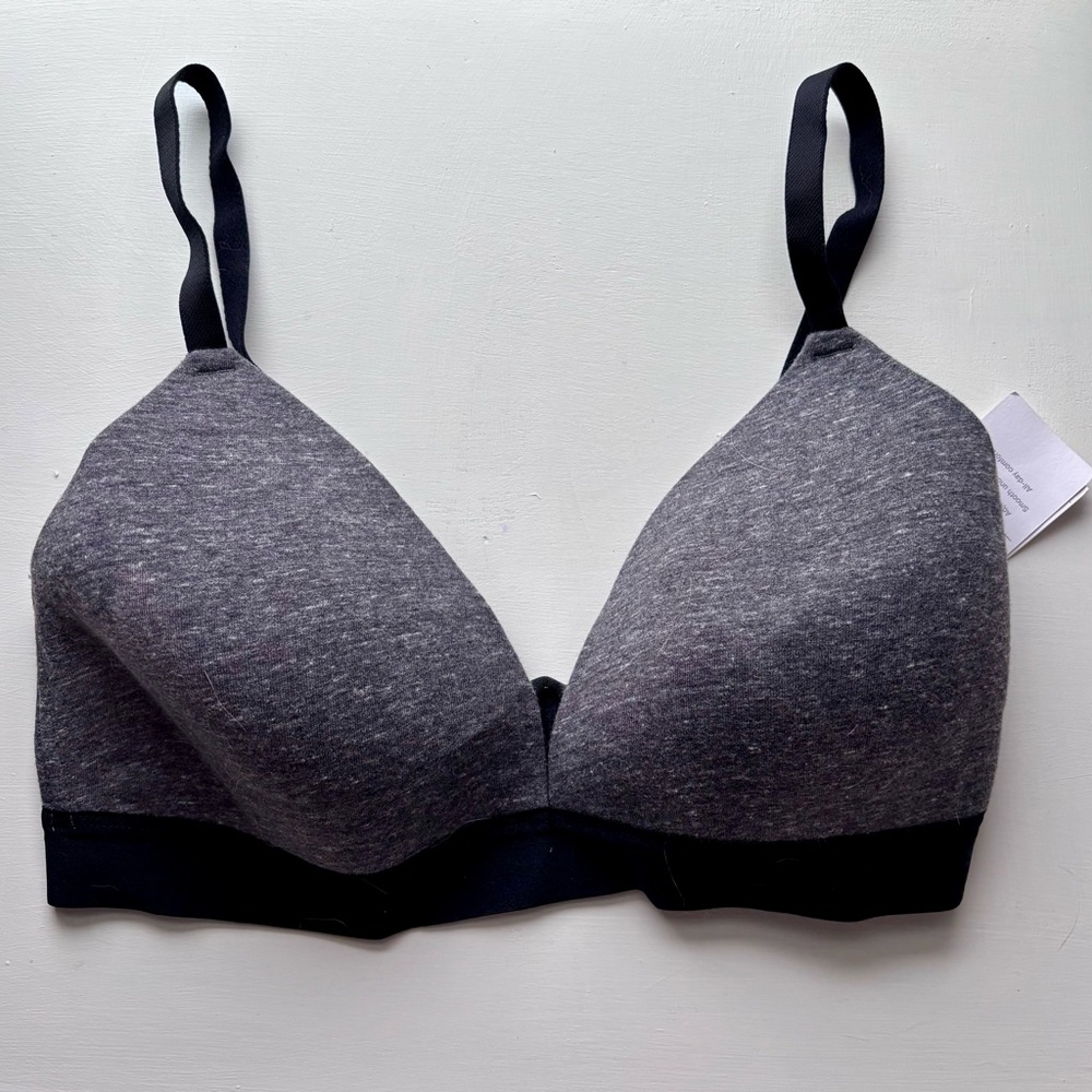Auden 34D Dark Gray Bra Lightly Lined Wireless Comfy Wire Free Smooth - Picture 4 of 8